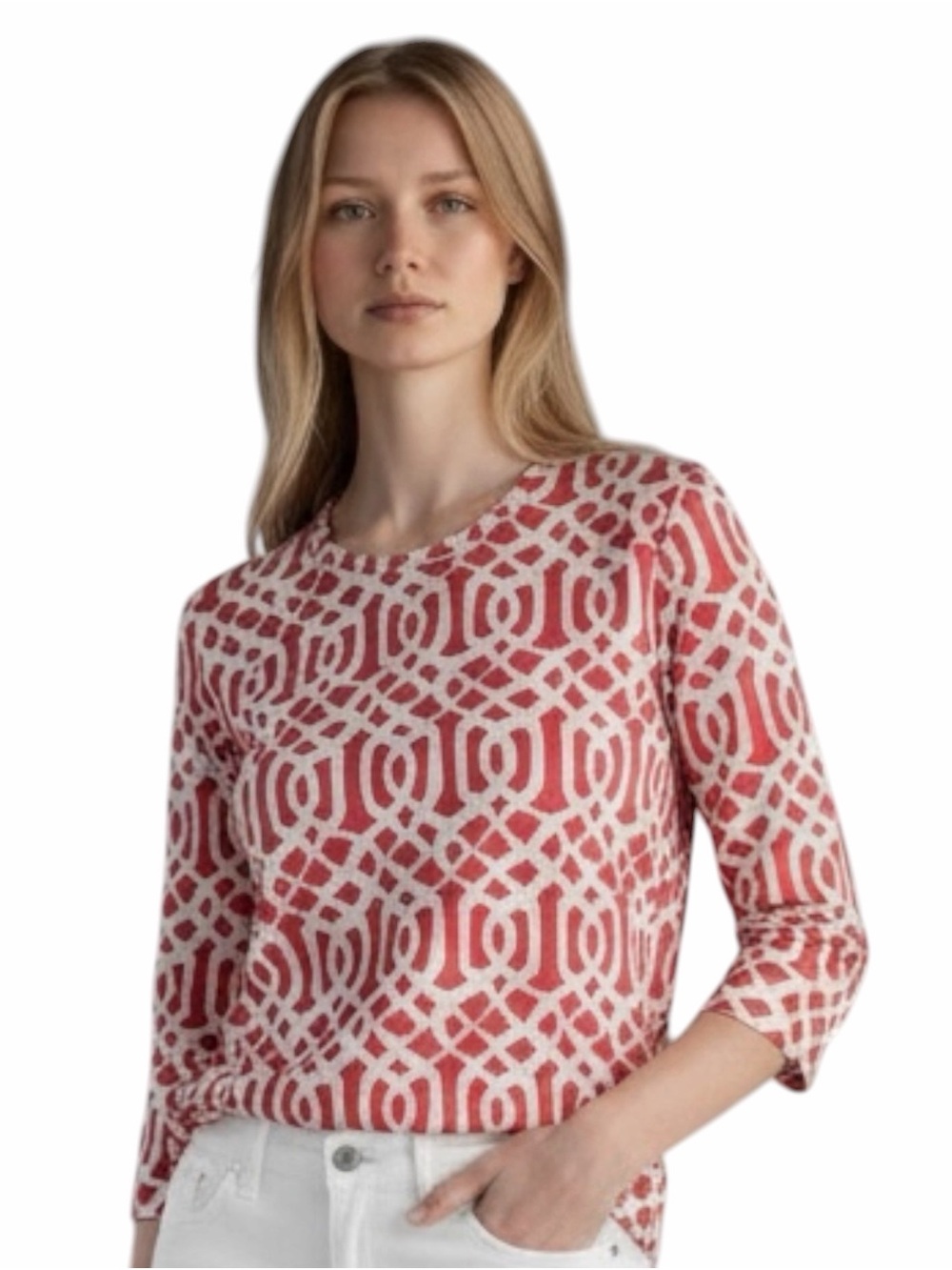 J. McLaughlin Sz X-Small Unique Pink Abstract Catalina Cloth Women's Blouse